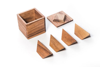 2 Pyramids In a Box - Wooden Brain Teaser Puzzle