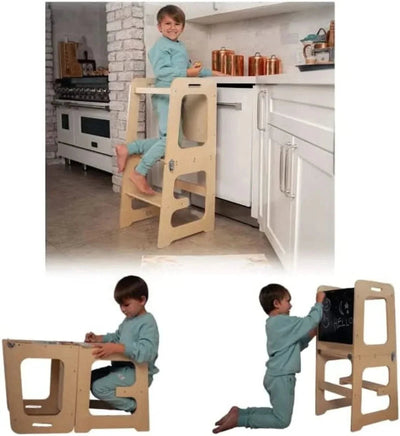 4 in 1 Kitchen Tower, Desk, Step Stool and Chalkboard