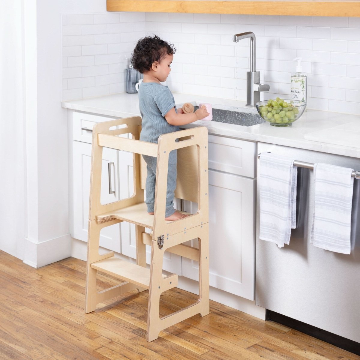 4 in 1 Kitchen Tower, Desk, Step Stool and Chalkboard