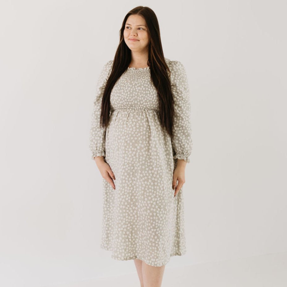 Adult Dress - French Gray Floral