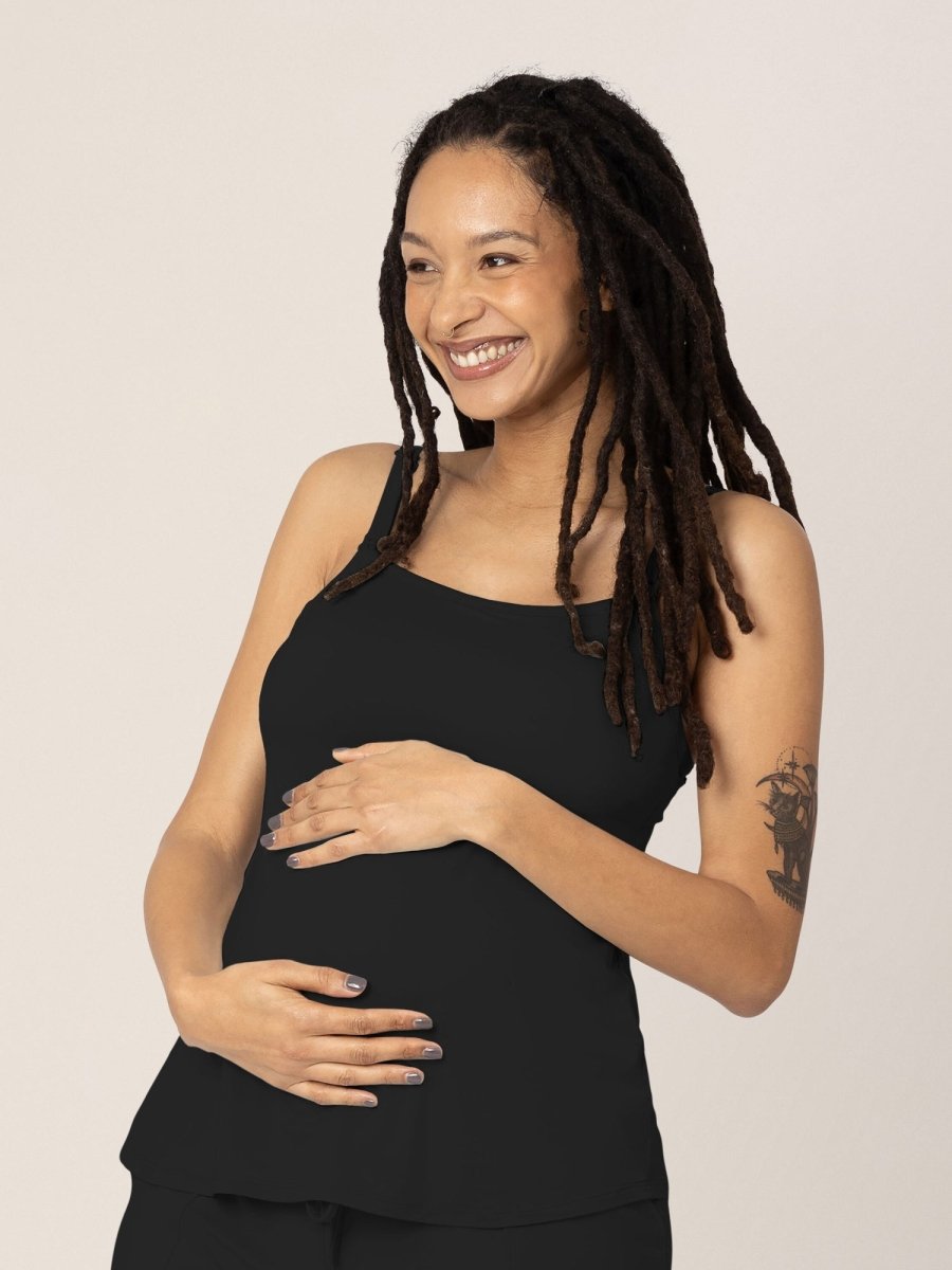 Bamboo Lounge Around Nursing Tank - Black