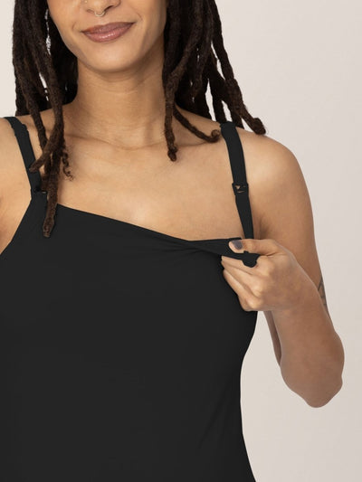 Bamboo Lounge Around Nursing Tank - Black