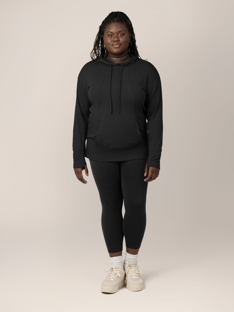 Bamboo Maternity & Nursing Hoodie - Black