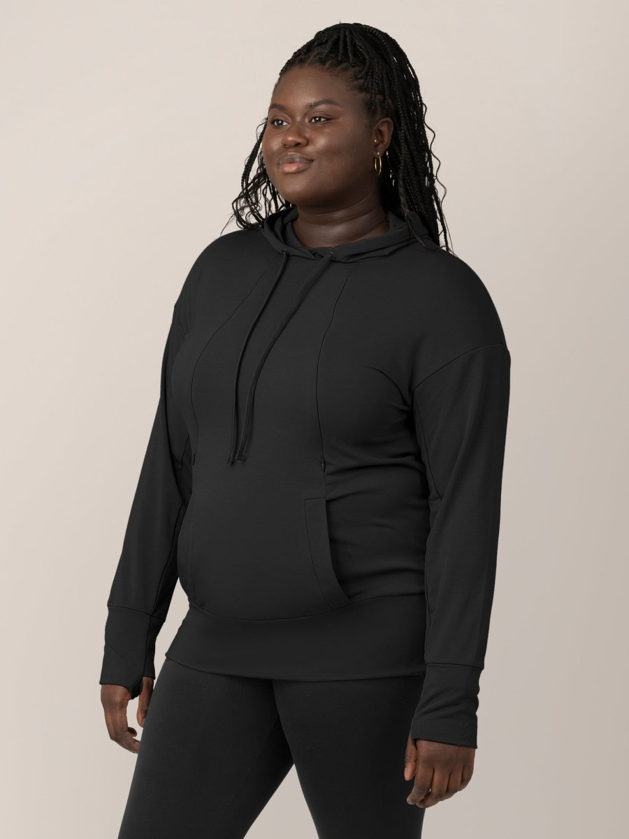 Bamboo Maternity & Nursing Hoodie - Black