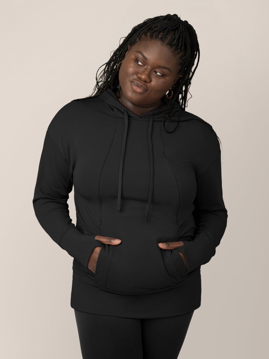 Bamboo Maternity & Nursing Hoodie - Black