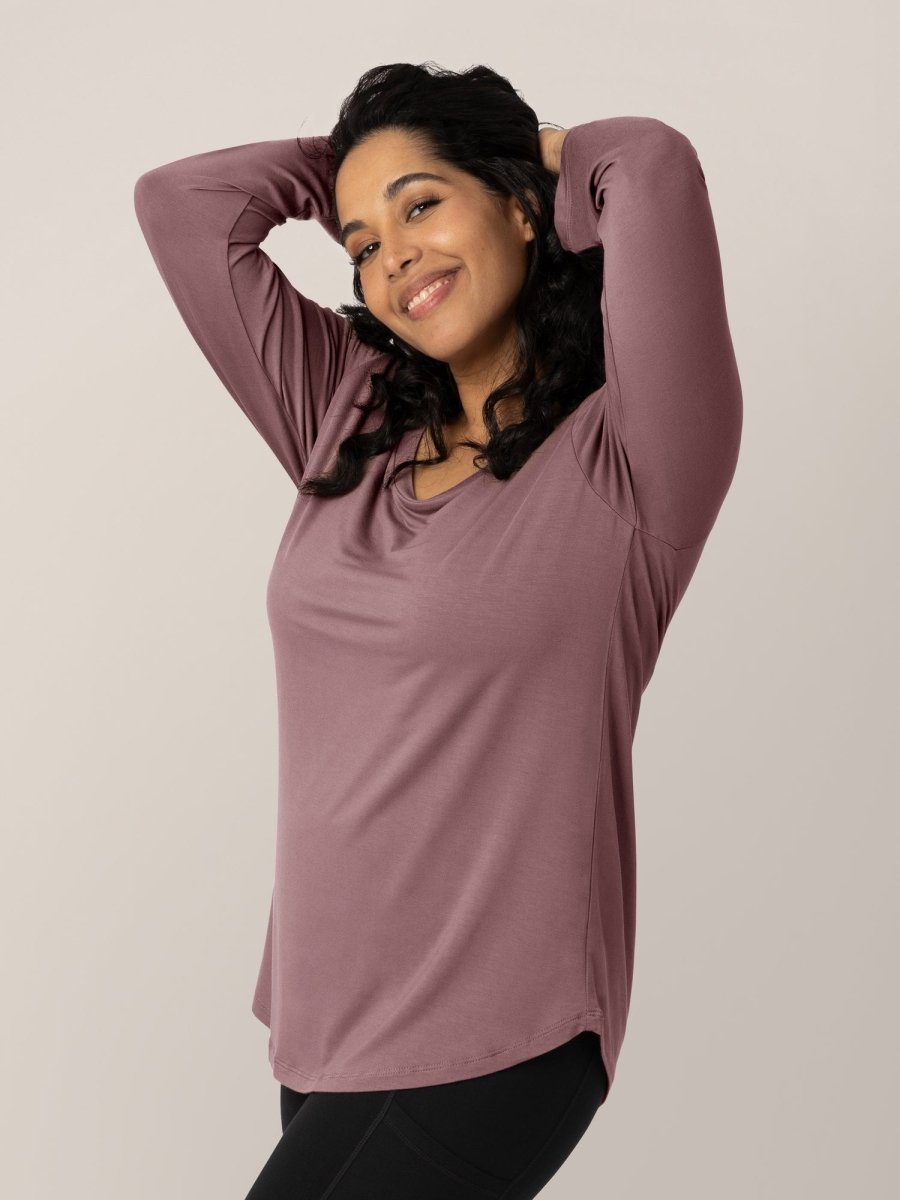 Bamboo Maternity & Nursing Long Sleeve T-shirt - Twilight