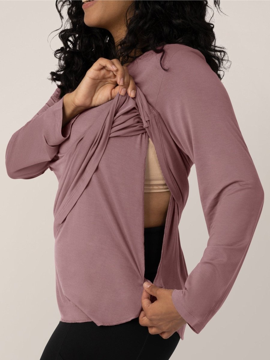 Bamboo Maternity & Nursing Long Sleeve T-shirt - Twilight