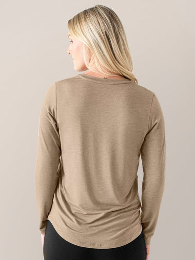 Bamboo Maternity & Nursing Long Sleeve T-shirt - Wheat