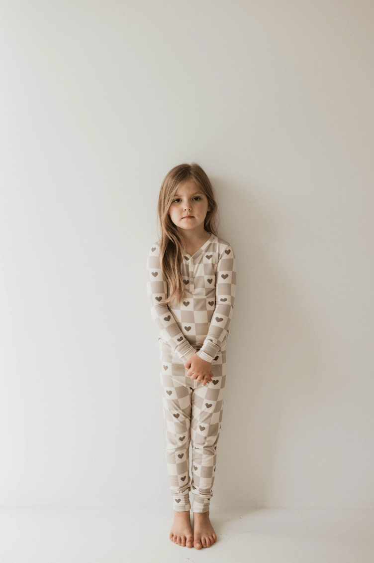 Bamboo Two Piece Pajama - Check Your Heart