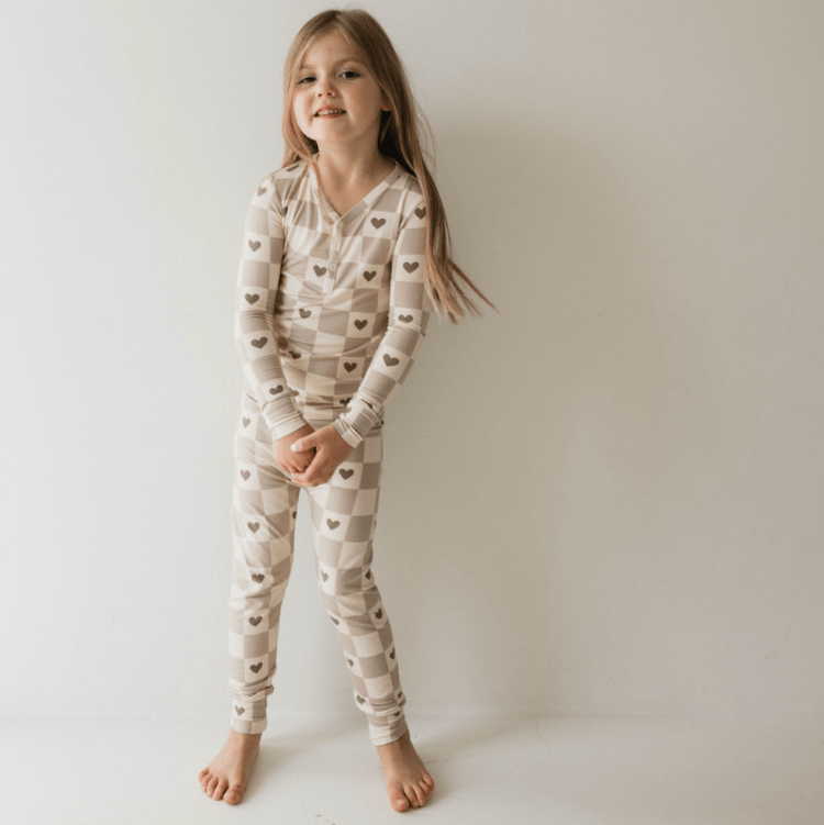 Bamboo Two Piece Pajama - Check Your Heart