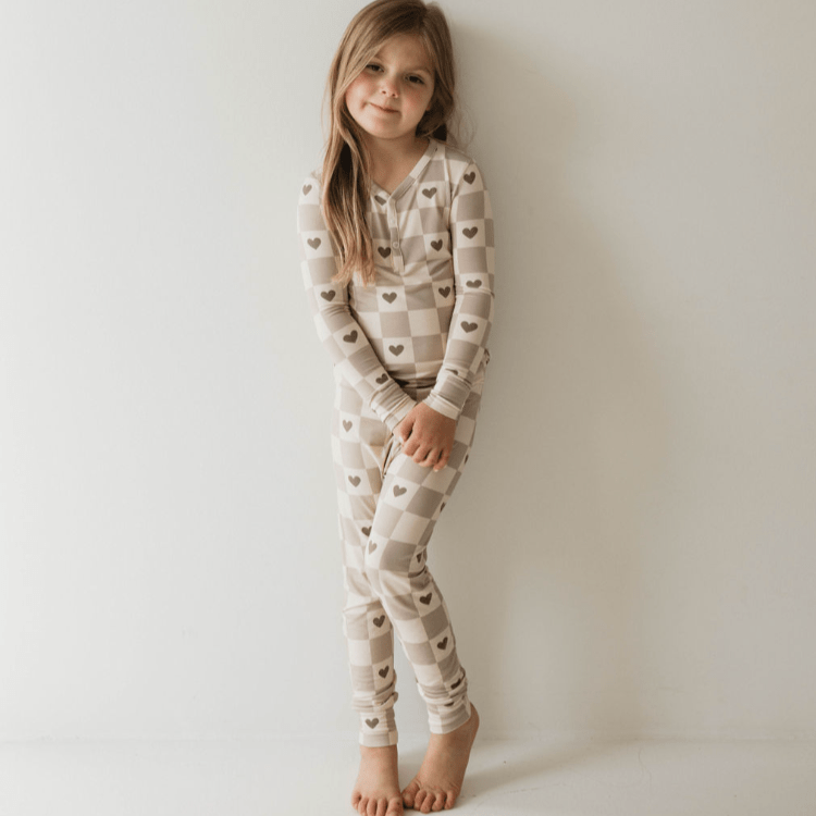 Bamboo Two Piece Pajama - Check Your Heart