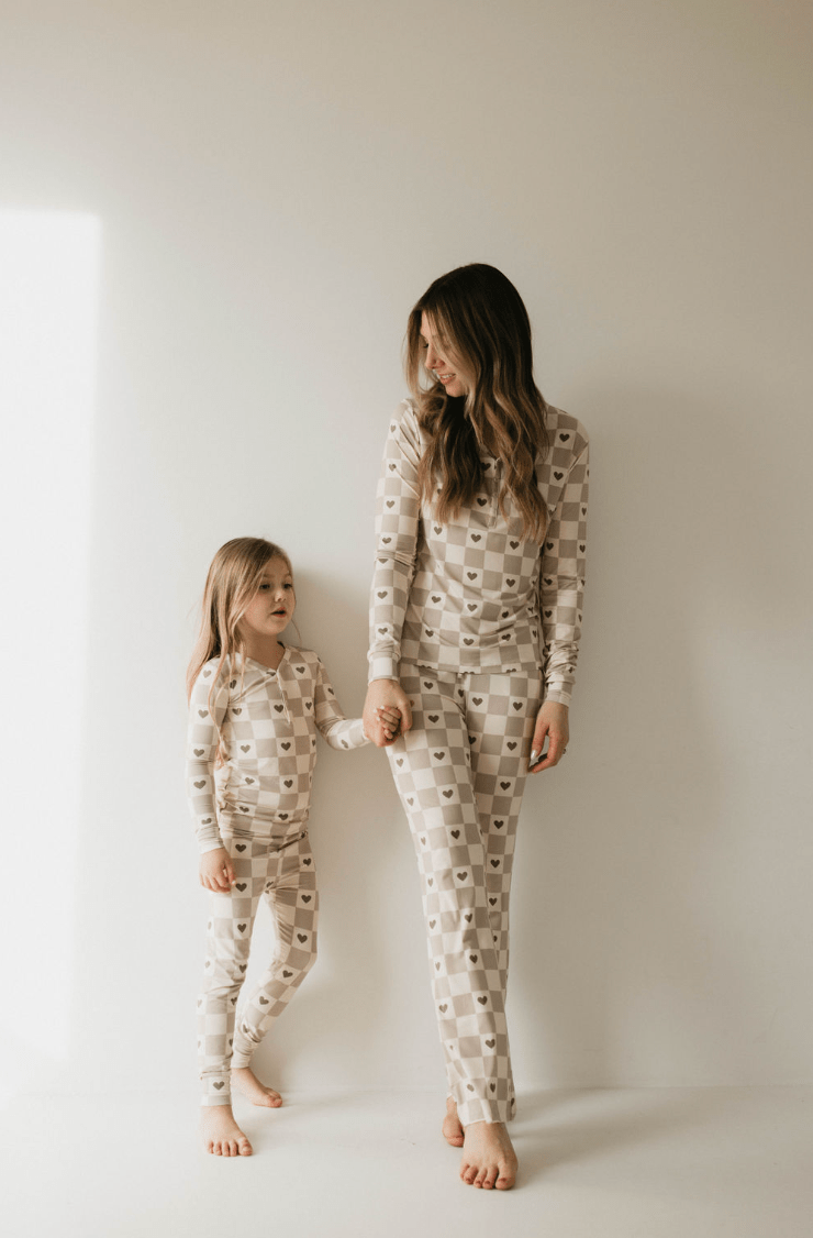 Bamboo Two Piece Pajama - Check Your Heart