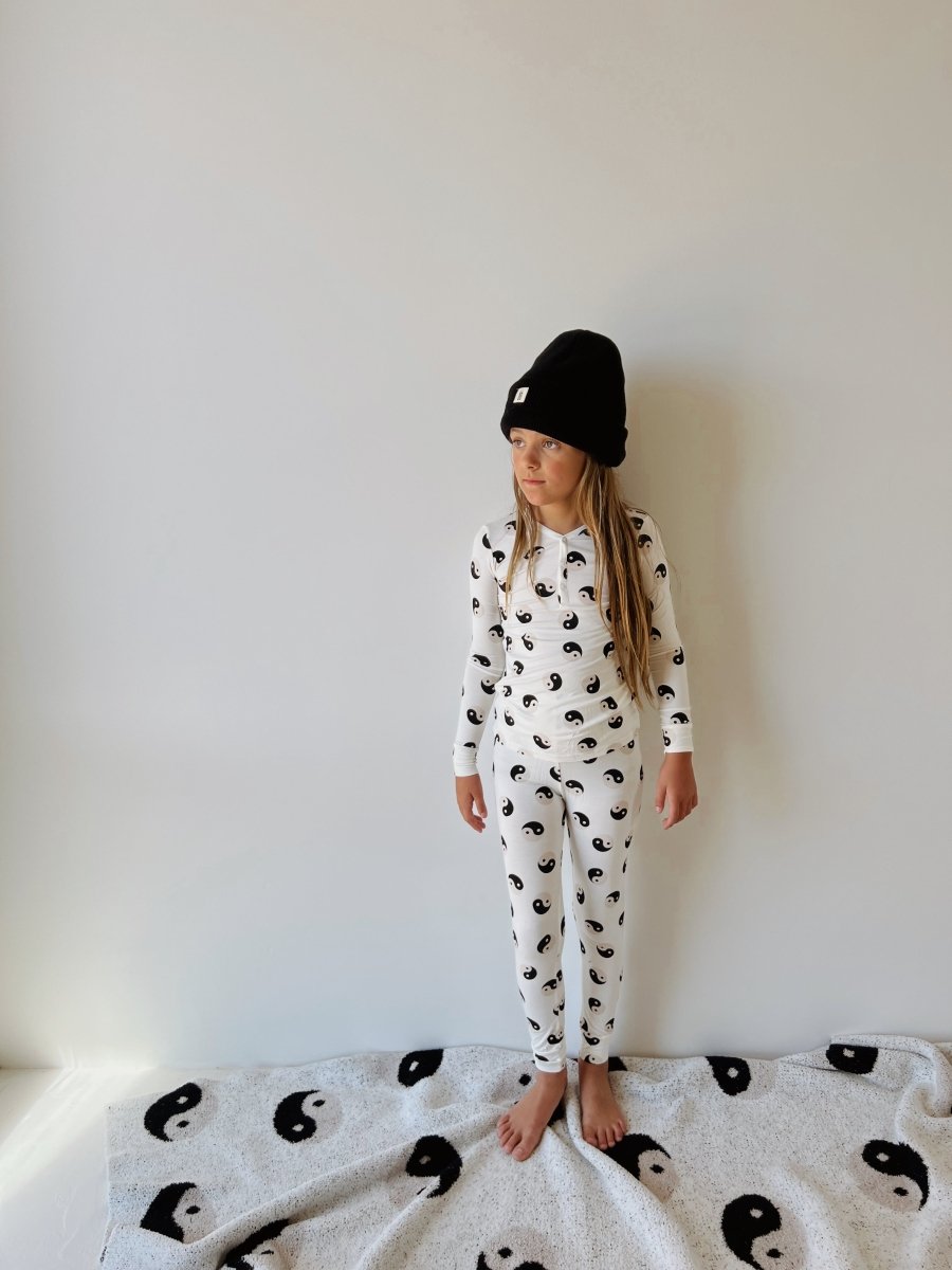 Bamboo Two Piece Pajamas - Black & White Yin Yang