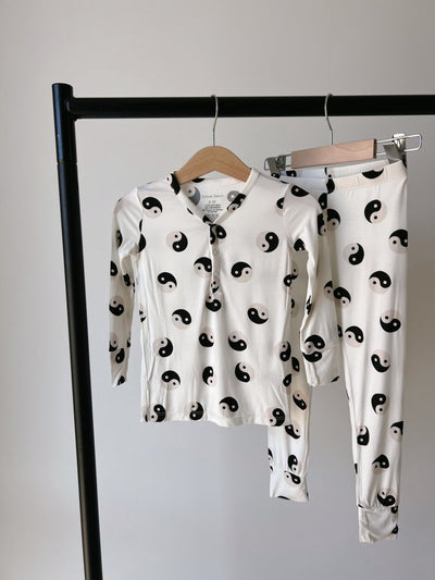 Bamboo Two Piece Pajamas - Black & White Yin Yang