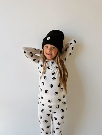 Bamboo Two Piece Pajamas - Black & White Yin Yang