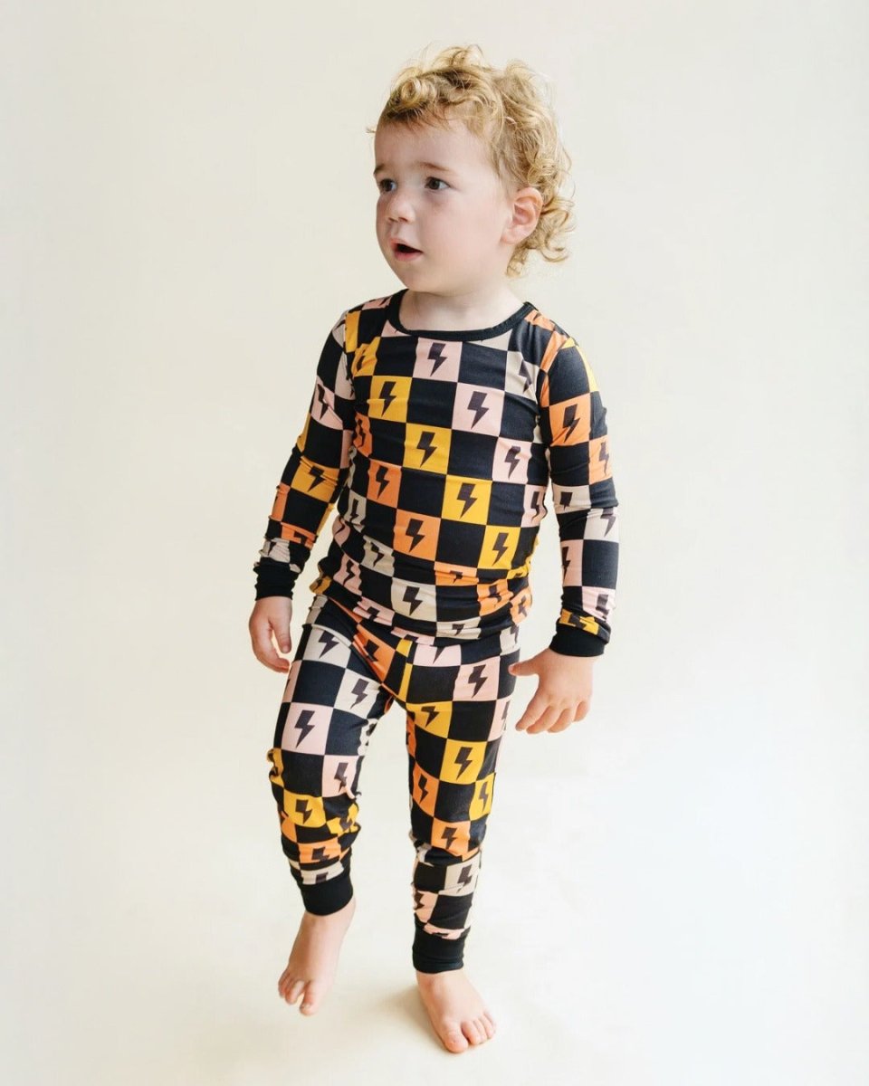 Bamboo Two Piece Set - Colorful Checks & Bolts