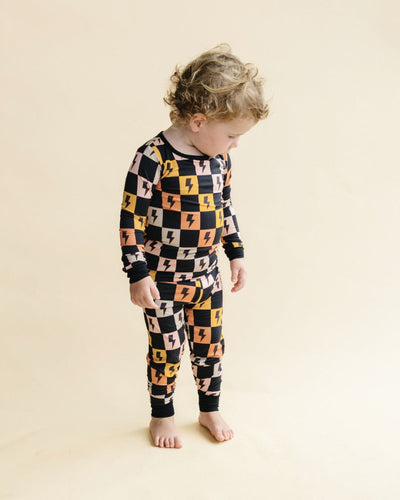 Bamboo Two Piece Set - Colorful Checks & Bolts