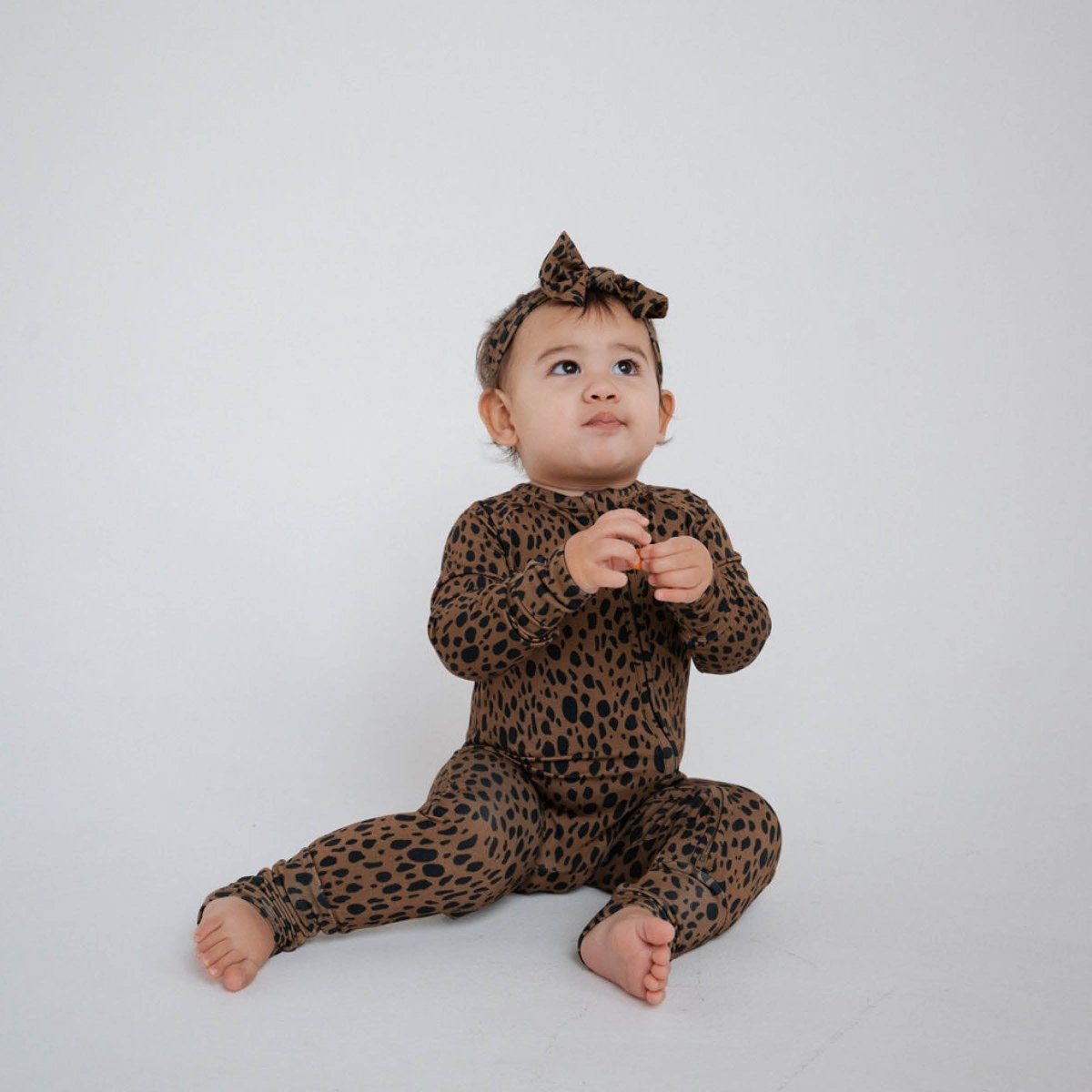 Bamboo Zip Romper - Cheetah