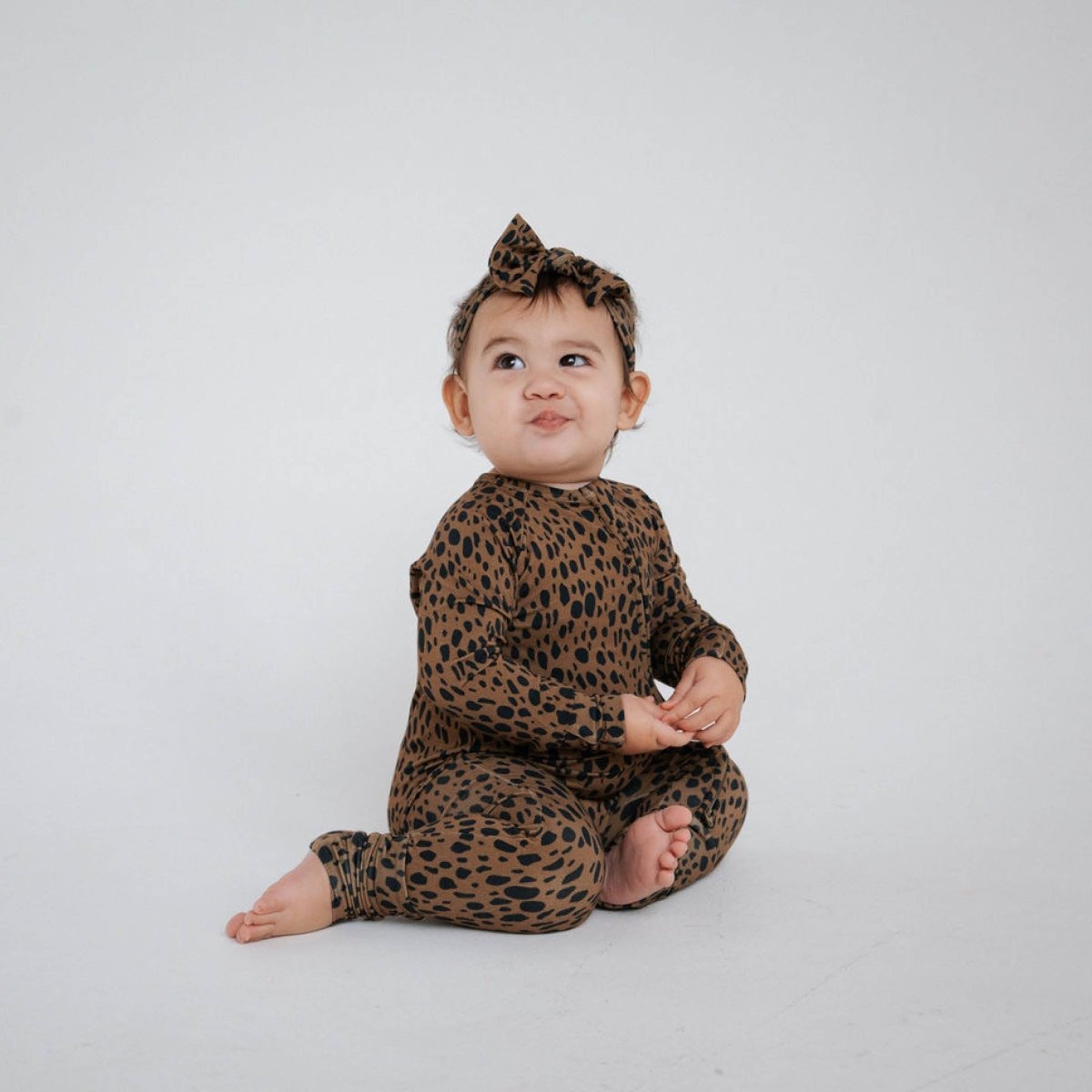 Bamboo Zip Romper - Cheetah