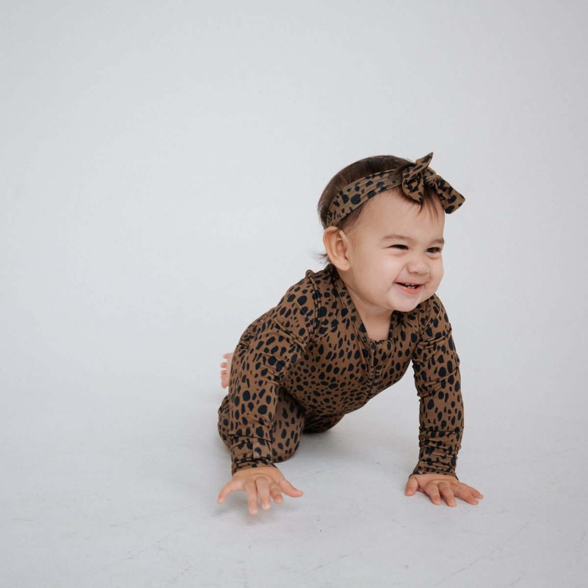 Bamboo Zip Romper - Cheetah