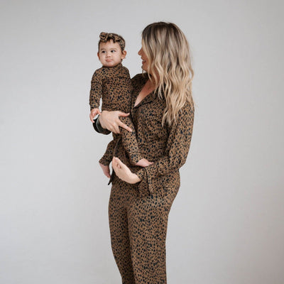 Bamboo Zip Romper - Cheetah