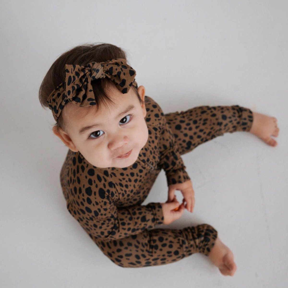 Bamboo Zip Romper - Cheetah