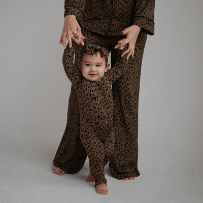 Bamboo Zip Romper - Cheetah