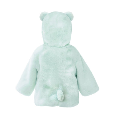 Bear Faux Fur Hooded Baby Coat - 12-18M