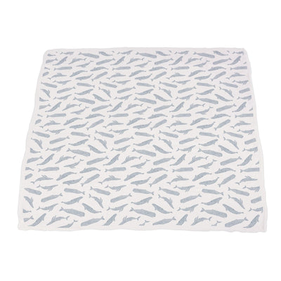 Blue Shadow Whales and Marina Sailboats Bamboo Newcastle Blanket