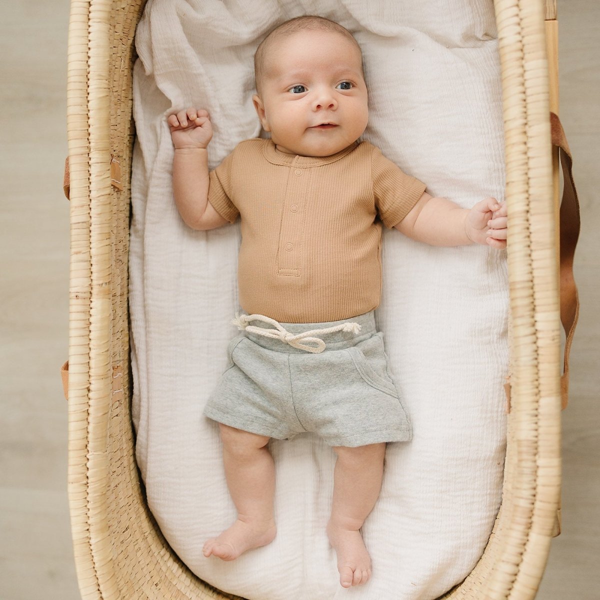 Cafe Organic Cotton Ribbed Snap Bodysuit