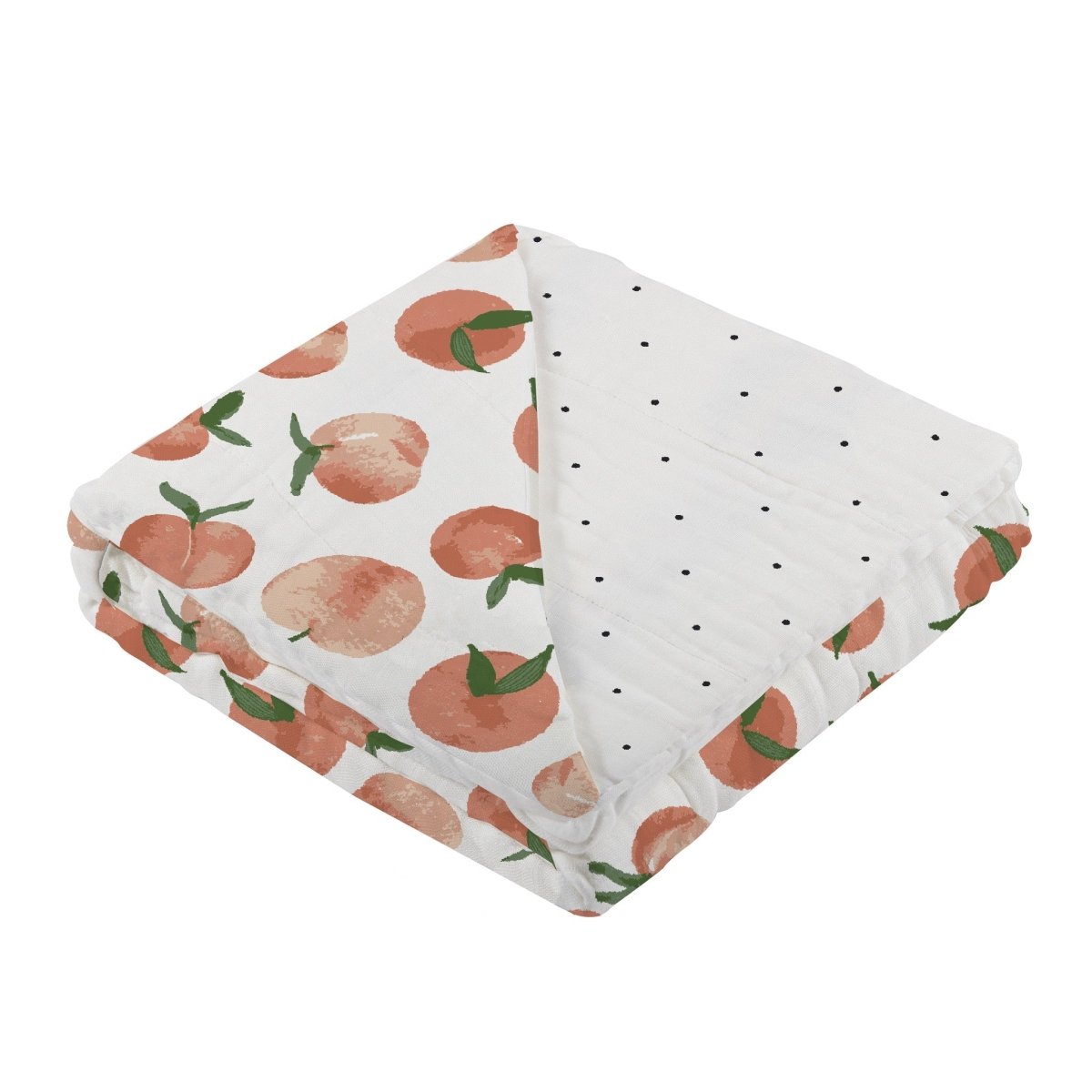 Carnelian Peaches and Black and White Polka Dot Newcastle Blanket