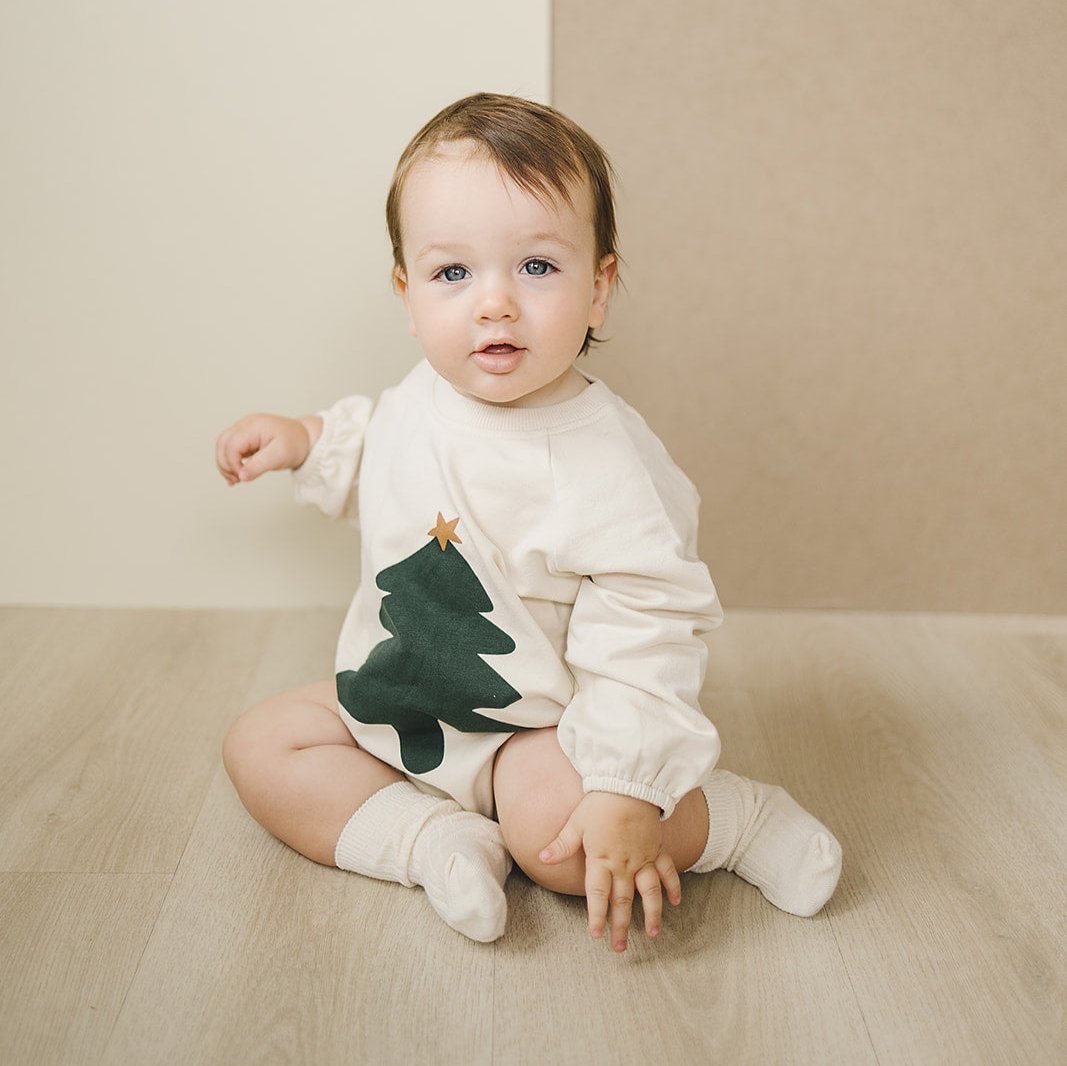 Christmas Tree French Terry Bubble Romper