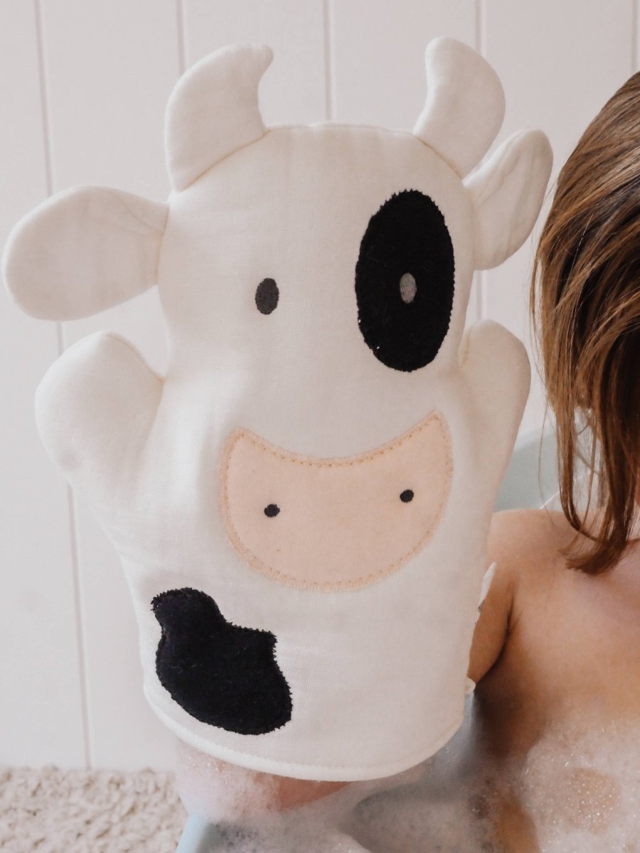 Farm Bath Mitt - Cow