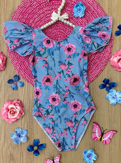 Floral Reef Flutter Sleeve One Piece Swimsuit