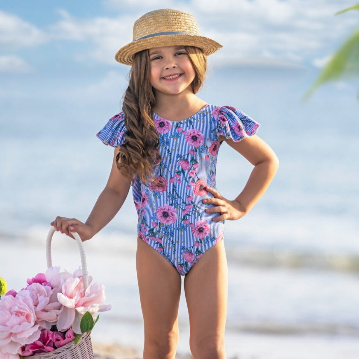 Floral Reef Flutter Sleeve One Piece Swimsuit