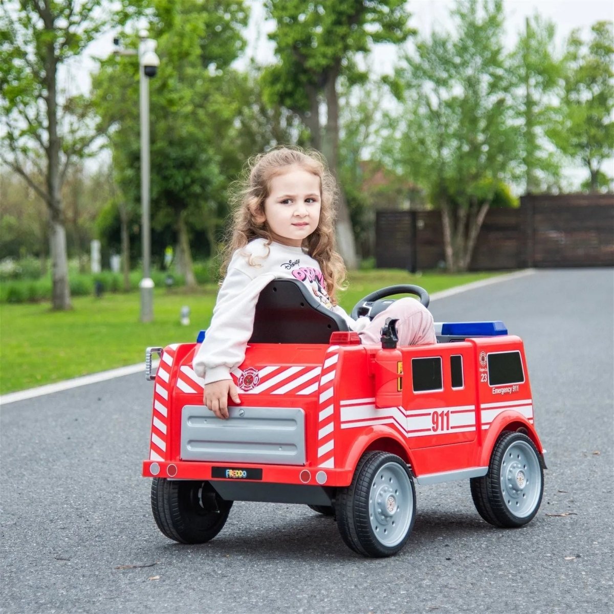 Freddo 12V Fire Truck 1 Seater Ride on