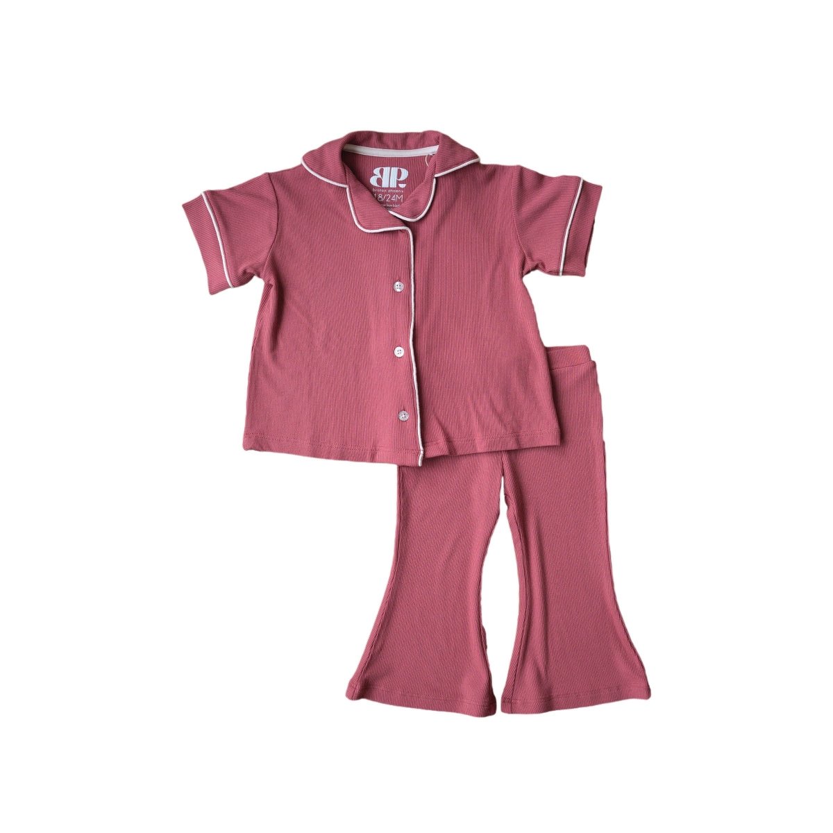 Girl's Flare Set - Berry Ribbed