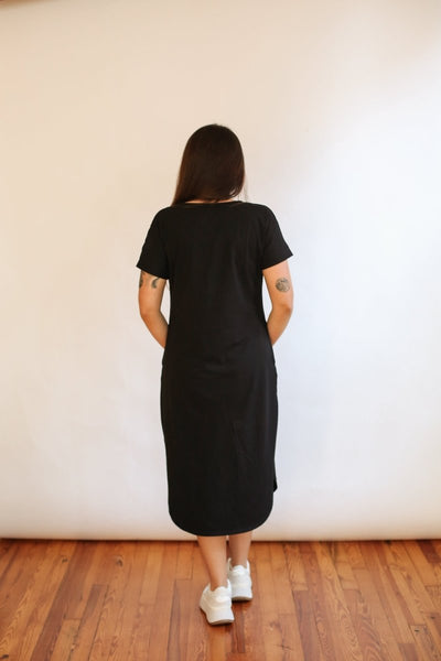 Invisible Zipper Midi Breastfeeding T-Shirt Dress