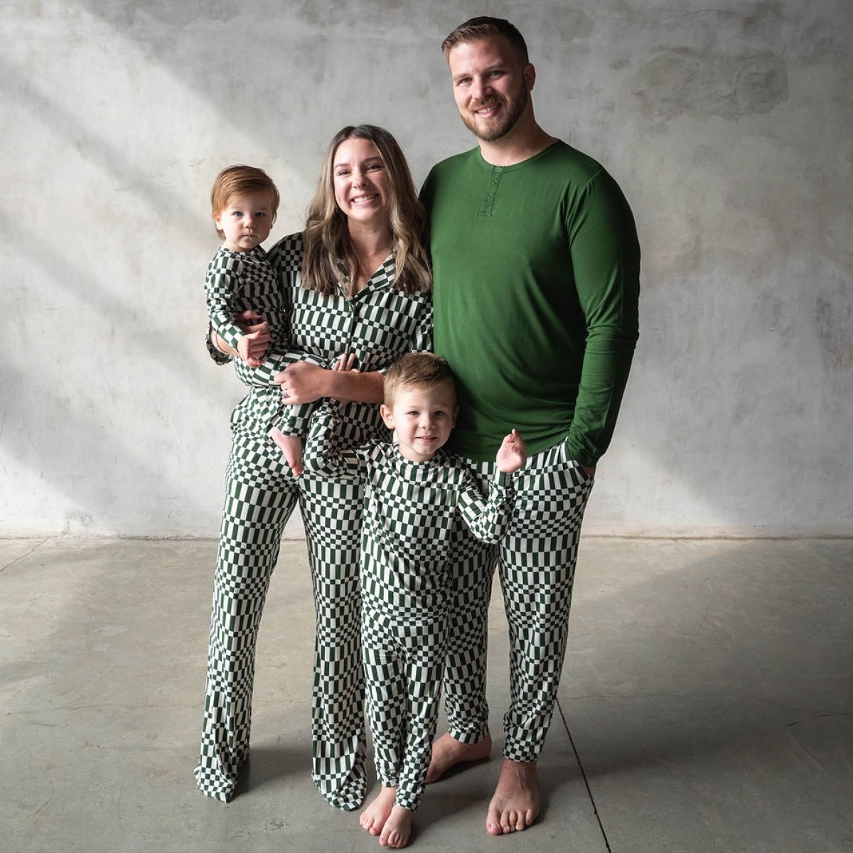 Mens Bamboo Jogger - Green Check