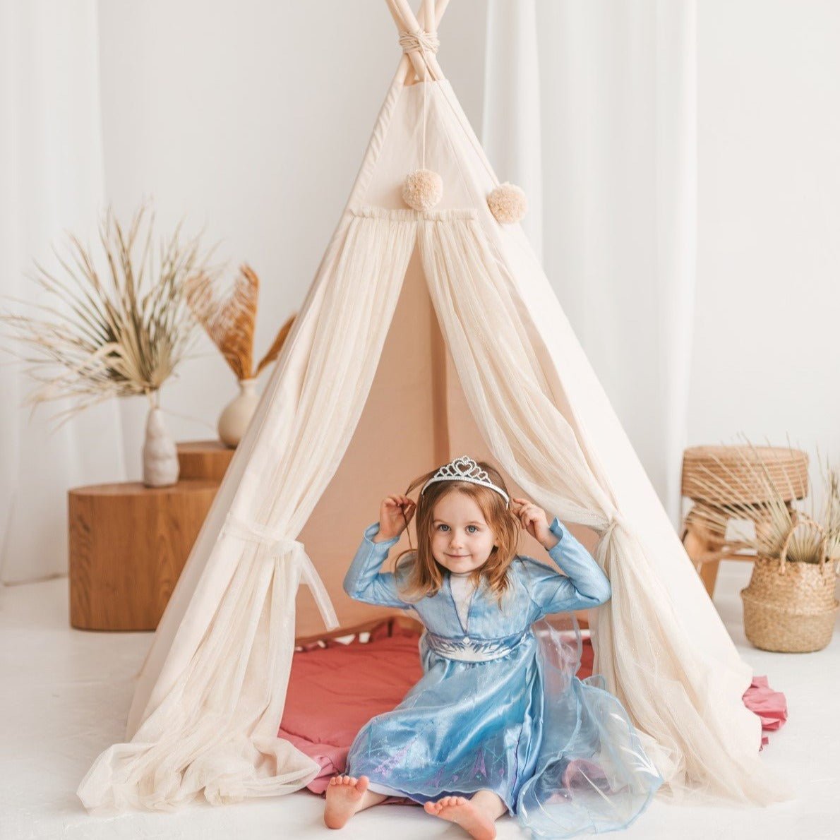 MINICAMP Fairy Kids Play Tent With Tulle in Ecru