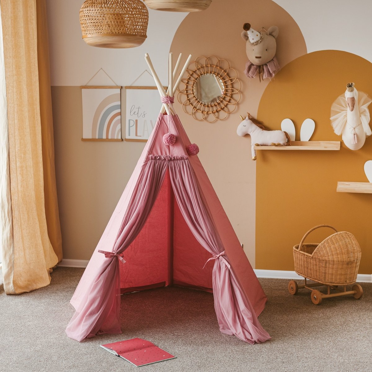 MINICAMP Fairy Kids Play Tent With Tulle in Rose