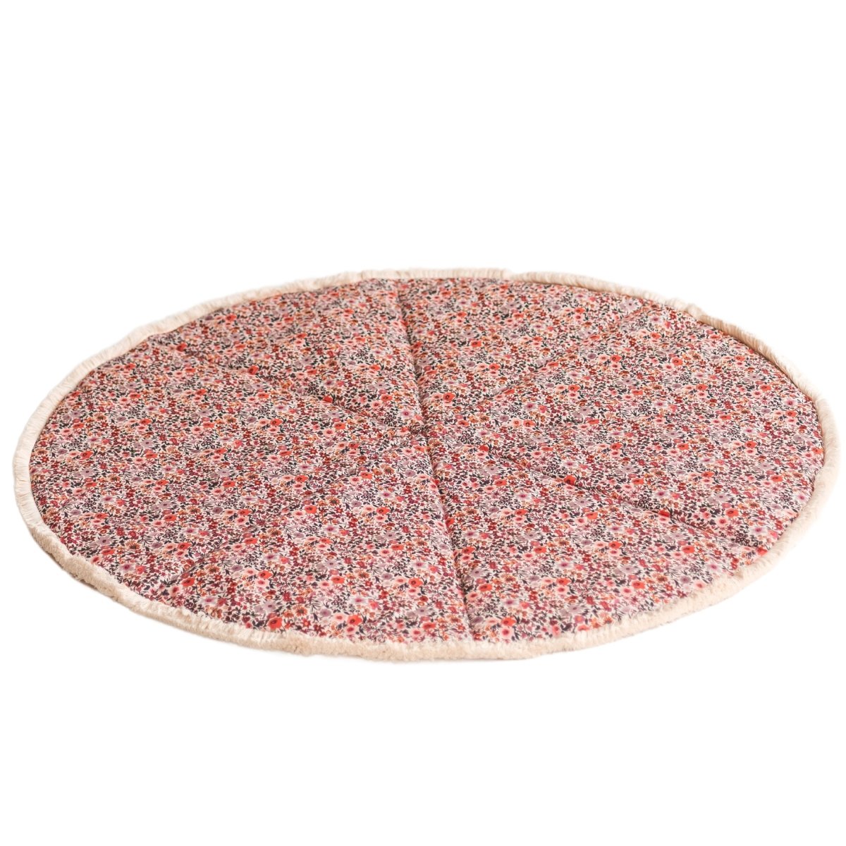 MINICAMP Floral Rose Floor Mat for Children With Cotton Fringe Trim