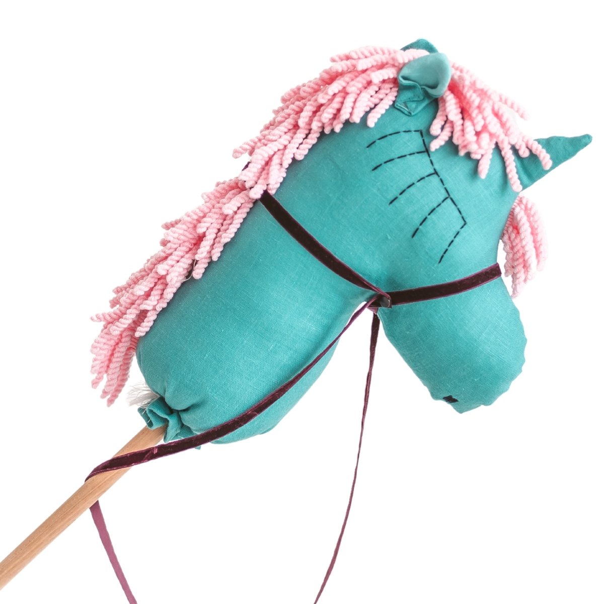 MINICAMP Unicorn Hobby Horse Stick Toy –  Teal With Pink Hair