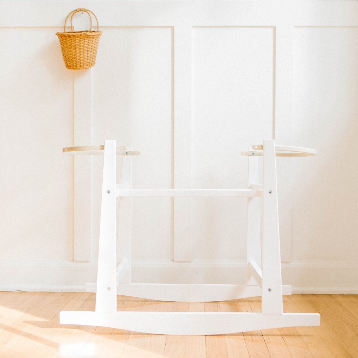 Modern Rocking Bassinet Stand- White