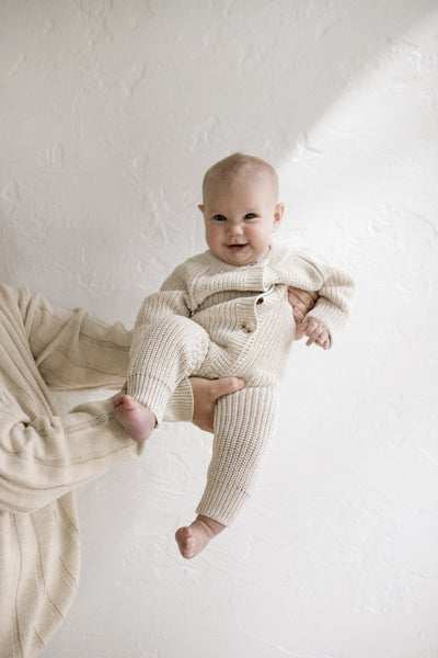 Oatmeal Chunky Knit Playsuit