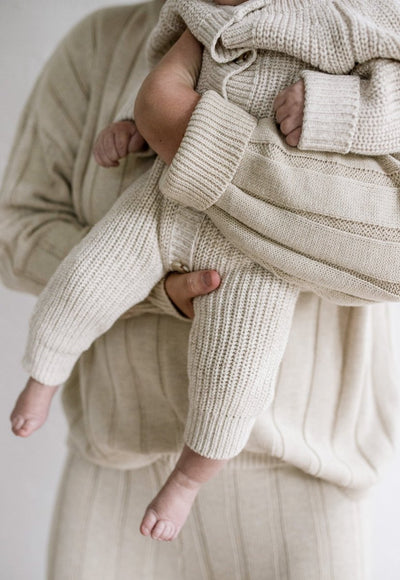 Oatmeal Chunky Knit Playsuit