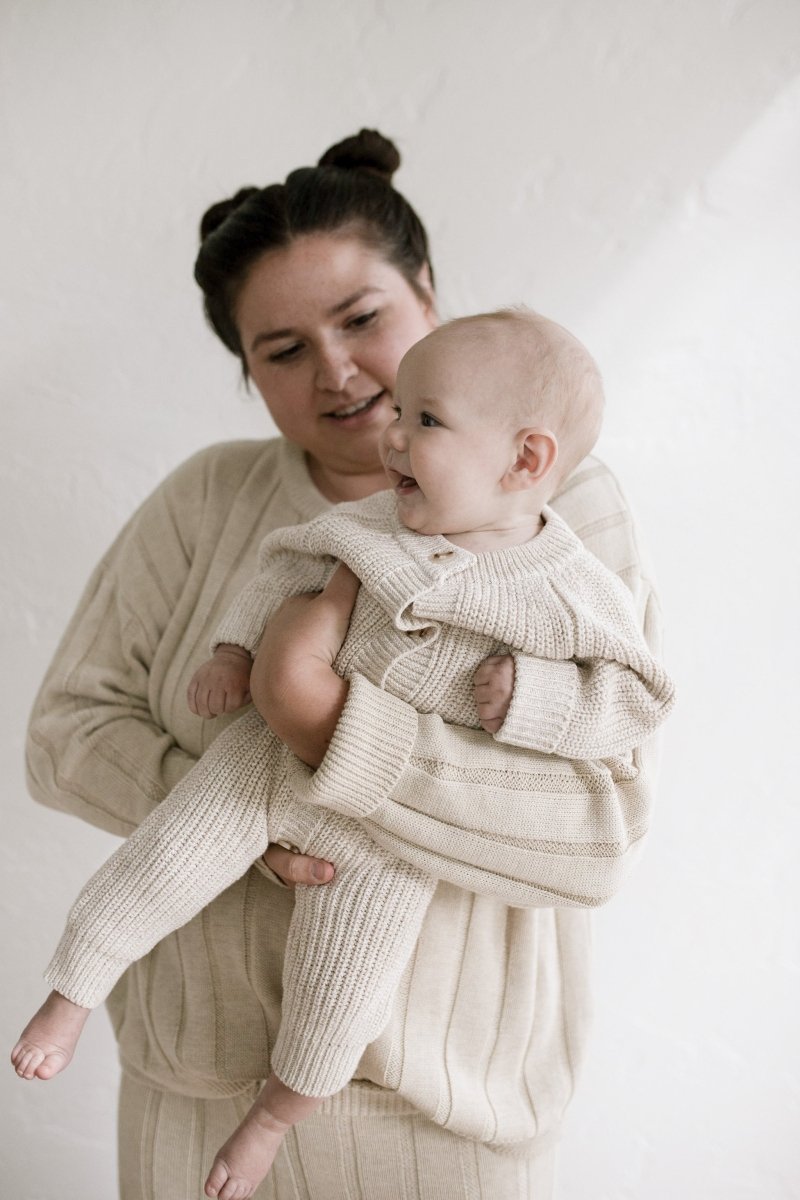 Oatmeal Chunky Knit Playsuit