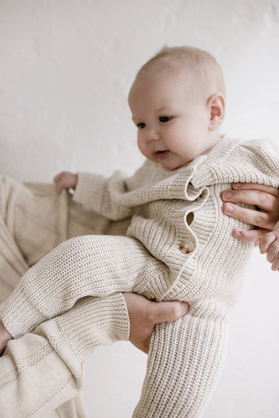 Oatmeal Chunky Knit Playsuit