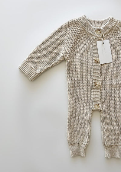 Oatmeal Chunky Knit Playsuit