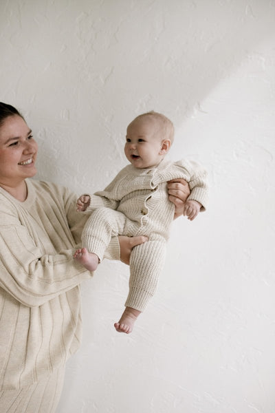 Oatmeal Chunky Knit Playsuit